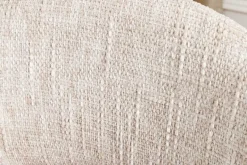 Drehbarer Stuhl ORGANIKO beige Chenillestoff Holzgestell Eiche mit Armlehne