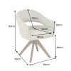 Drehbarer Stuhl ORGANIKO taupe beige Strukturstoff Holzgestell Walnuss mit Armlehne