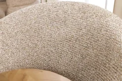 Drehbarer Stuhl ORGANIKO taupe beige Strukturstoff Holzgestell Walnuss mit Armlehne