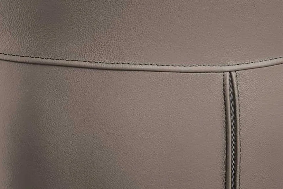 Drehbarer Stuhl PAPILLON braun Echtleder schwarz Metallgestell mit Armlehne