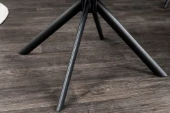 Drehbarer Stuhl PAPILLON senfgelb Samt schwarze Metallbeine Armlehnen