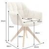 Drehbarer Stuhl PAPILLON champagner beige Chenille Cremona Eiche Massivholz