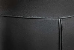 Drehbarer Stuhl PAPILLON schwarz Echtleder schwarzes Metallgestell mit Armlehne