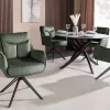 Drehbarer Stuhl PROMETHEUS moosgrün Vogue Velours Samt Taschenfederkern Metall