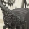 Drehbarer Stuhl ROPE anthrazit Aluminium Gartensessel inkl. Kissen In- und Outdoor