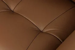 Drehbarer Stuhl SIGNATURE cognac braun Echtleder 360° Taschenfederkern schwarz Metall