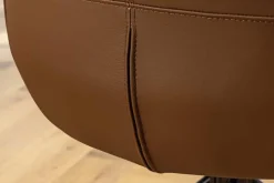 Drehbarer Stuhl SIGNATURE cognac braun Echtleder 360° Taschenfederkern schwarz Metall
