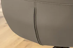 Drehbarer Stuhl SIGNATURE taupe Echtleder 360° mit Taschenfederkern schwarz Metall