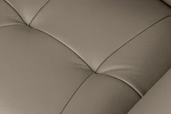 Drehbarer Stuhl SIGNATURE taupe Echtleder 360° mit Taschenfederkern schwarz Metall