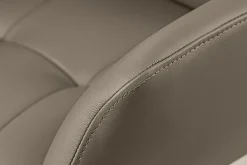 Drehbarer Stuhl SIGNATURE taupe Echtleder 360° mit Taschenfederkern schwarz Metall