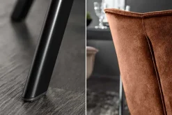 Drehbarer Stuhl THE DUTCH COMFORT rost braun Samt mit Armlehnen Modern Design