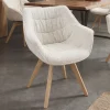Drehbarer Stuhl THE DUTCH COMFORT beige Bouclé Tweed Soft Eichenholz