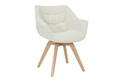 Drehbarer Stuhl THE DUTCH COMFORT beige Bouclé Tweed Soft Eichenholz