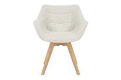 Drehbarer Stuhl THE DUTCH COMFORT beige Bouclé Tweed Soft Eichenholz