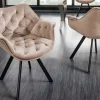 Drehbarer Stuhl THE DUTCH COMFORT greige Samt mit Armlehnen Modern Design