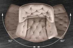 Drehbarer Stuhl THE DUTCH COMFORT greige Samt mit Armlehnen Modern Design