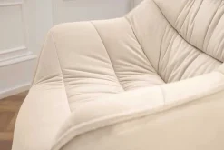 Drehbarer Stuhl THE DUTCH COMFORT champagner beige Samt schwarze Metallbeine