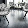 Drehbarer Stuhl THE DUTCH COMFORT grau Samt mit Armlehnen Modern Design