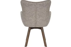 Drehbarer Stuhl THOR taupe Strukturstoff braun Wenge Eichenholz 360° mit Armlehne