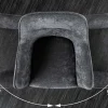Drehbarer Stuhl VERONA dunkelgrau Samt Strukturstoff mit Armlehne Metallbeine schwarz