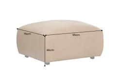 Echtleder Hocker BIG GEORGE 95cm cognac Nosagfederung Taschenfederkern