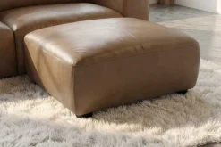 Echtleder Hocker BIG GEORGE 95cm cognac Nosagfederung Taschenfederkern