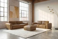 Echtleder Sofa BIG GEORGE 245cm cognac Taschenfederkern 3-Sitzer Couch
