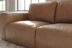 Echtleder Sofa BIG GEORGE 205cm cognac Taschenfederkern 2-Sitzer Couch