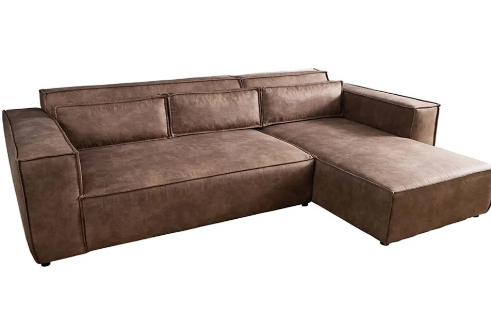 Ecksofa BOSSA NOVA 265cm antik taupe Microfaserstoff 3-Sitzer Couch L-Form