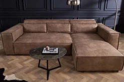 Ecksofa BOSSA NOVA 265cm antik taupe Microfaserstoff 3-Sitzer Couch L-Form