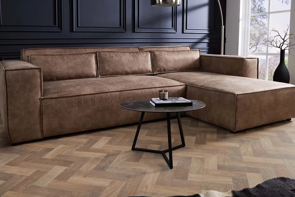 Ecksofa BOSSA NOVA 265cm antik taupe Microfaserstoff 3-Sitzer Couch L-Form
