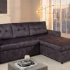 Ecksofa mit Schlaffunktion APARTMENT beidseitig aufbaubar grau Samt inkl. Stauraum