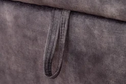 Ecksofa mit Schlaffunktion APARTMENT beidseitig aufbaubar grau Samt inkl. Stauraum