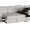 Ecksofa mit Schlaffunktion APARTMENT beidseitig aufbaubar beige Strukturstoff inkl. Stauraum