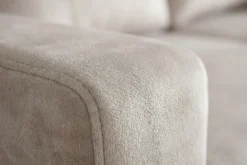 Ecksofa mit Schlaffunktion APARTMENT beidseitig aufbaubar champagner beige Samt inkl. Stauraum