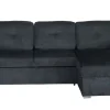 Ecksofa mit Schlaffunktion APARTMENT beidseitig aufbaubar grau Strukturstoff inkl. Stauraum