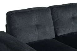 Ecksofa mit Schlaffunktion APARTMENT beidseitig aufbaubar grau Strukturstoff inkl. Stauraum