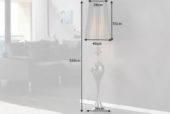 Edle Design Stehlampe LUCIE 160cm schwarz Barock Stil Stehleuchte