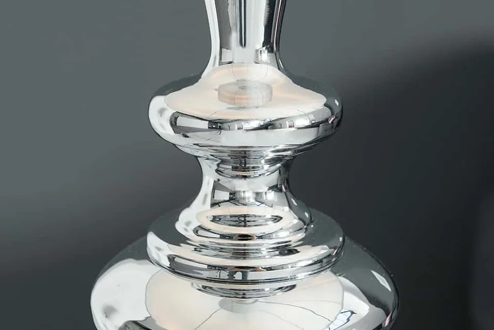 Edle Design Stehlampe LUCIE 160cm silber weiß Barock Stil Stehleuchte