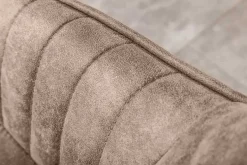 Edler Armlehnen Stuhl TURIN vintage taupe mit Ziersteppung