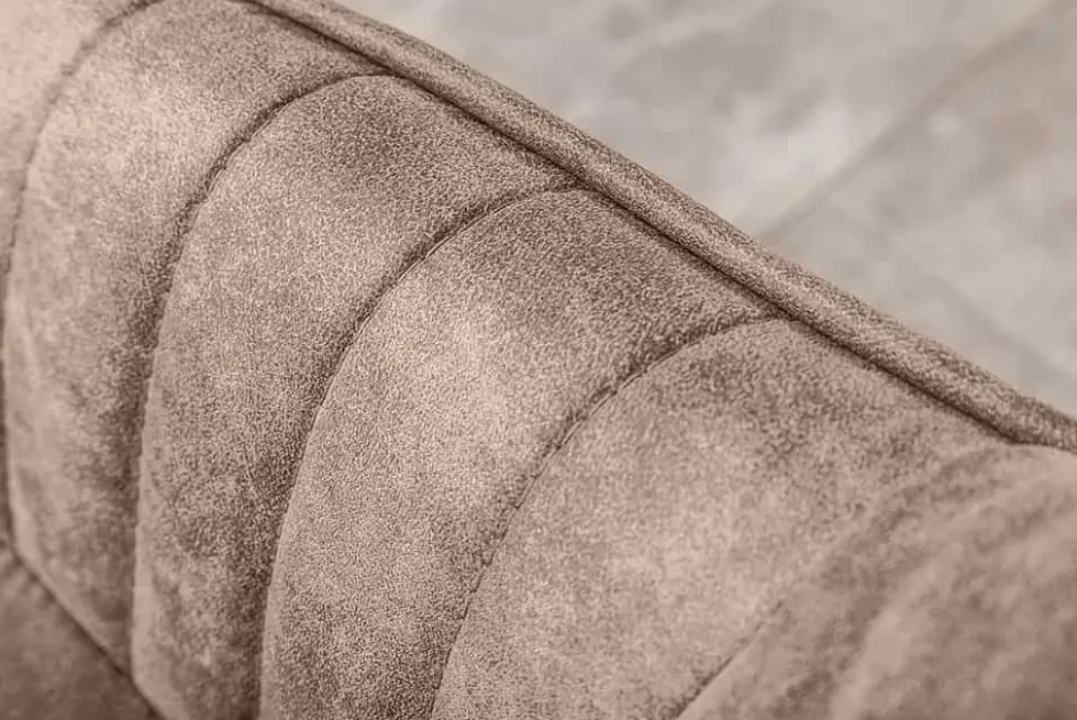 Edler Armlehnen Stuhl TURIN vintage taupe mit Ziersteppung