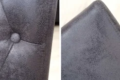 Edler Stuhl CASA vintage grau mit Zierknöpfen Massivholzbeine