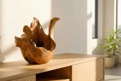 Einzigartige Schale ORGANIC 40cm natur Teak aus Wurzelholz