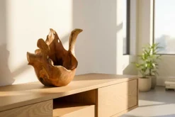 Einzigartige Schale ORGANIC 40cm natur Teak aus Wurzelholz