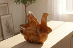 Einzigartige Schale ORGANIC 40cm natur Teak aus Wurzelholz