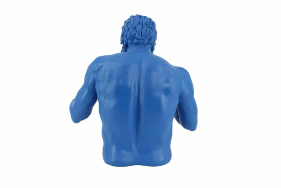Einzigartige Statue BOXER 50cm blau gold handmade Skulptur Deko-Figur