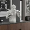 Einzigartige Statue BOXER 50cm weiß silber handmade Skulptur Deko-Figur