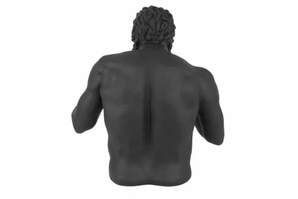 Einzigartige Statue BOXER 50cm schwarz gold handmade Skulptur Deko-Figur