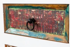 Einzigartiges Sideboard JAKARTA 160cm weiß bunt recyceltes Massivholz aus Fischerbooten
