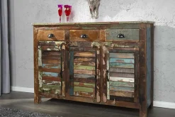 Einzigartiges Sideboard JAKARTA 125cm recyceltes Massivholz aus Fischerbooten